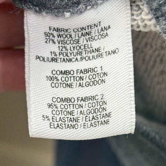 Derek Lam 10 Crosby Navy Blue Grey V-Neck Long Sleeve Sweater White Underlayer - Picture 10 of 13